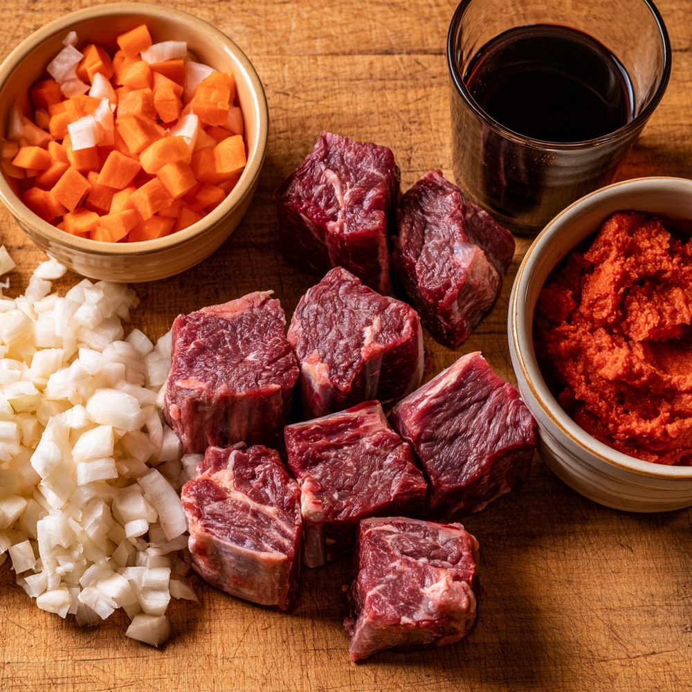 Ingredients for Beef Short Ribs, Red Wine Braised