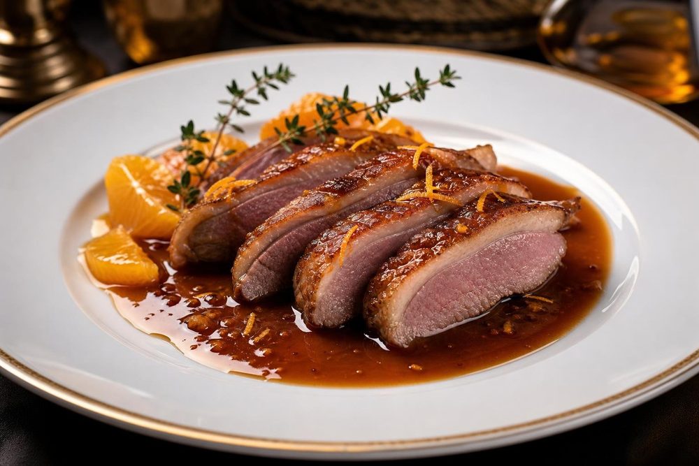 Canard à l'Orange Keto, plated and ready to serve