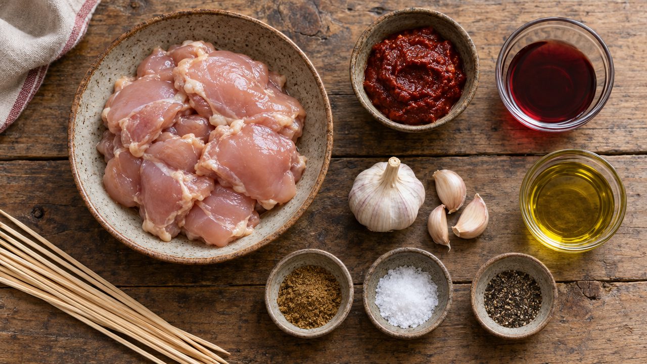 Ingredients for Anticuchos de Pollo