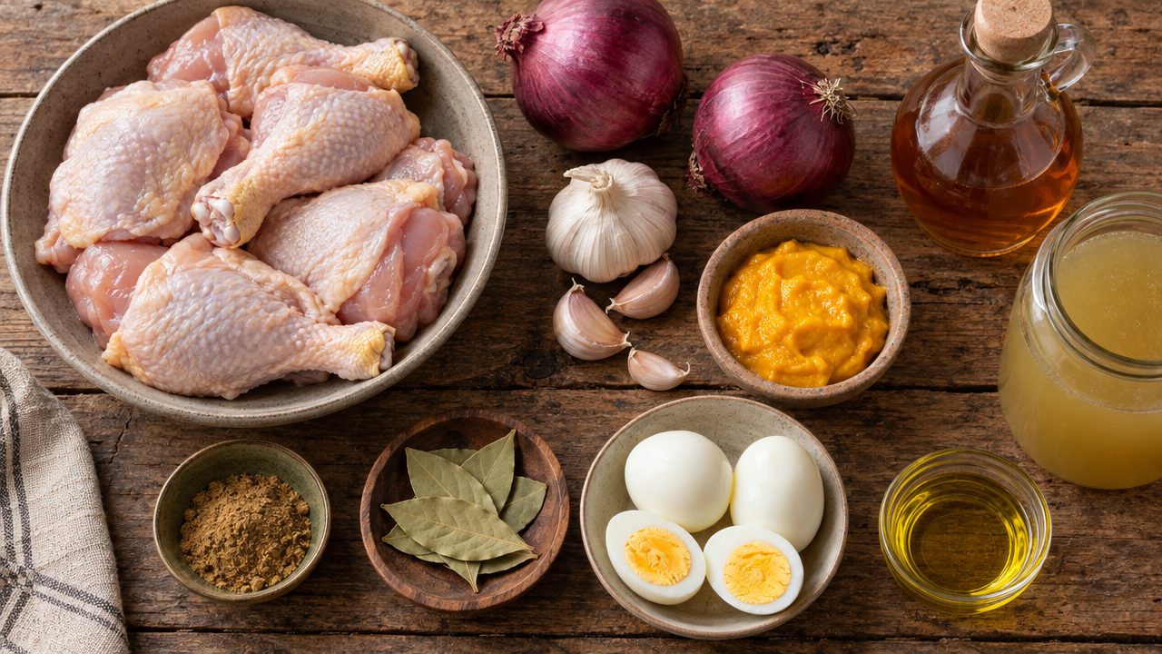 Ingredients for Escabeche de Pollo