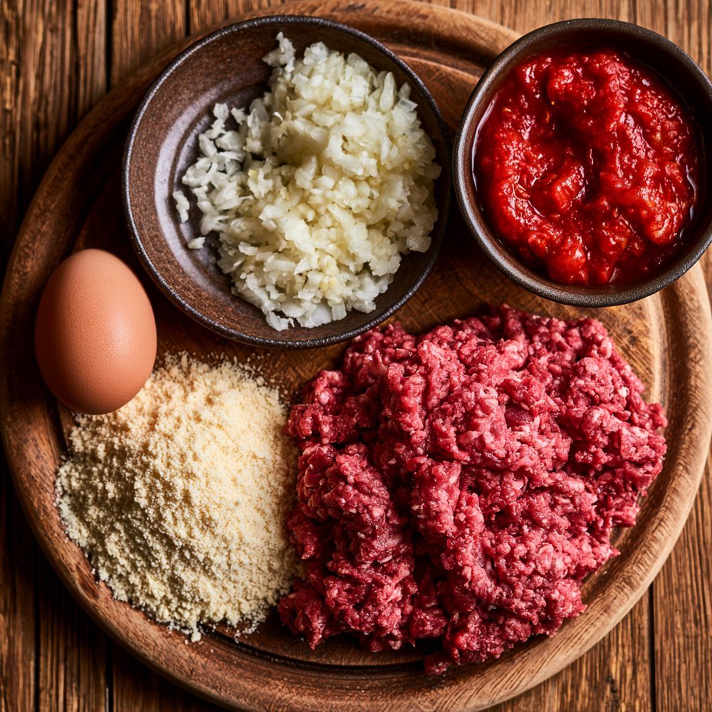 Ingredients for Meatballs in Tomato Sauce