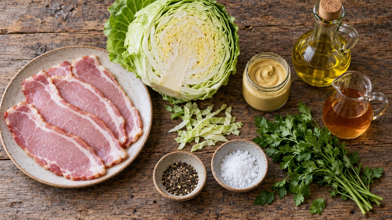 Ingredients for Irish Bacon and Cabbage Salad