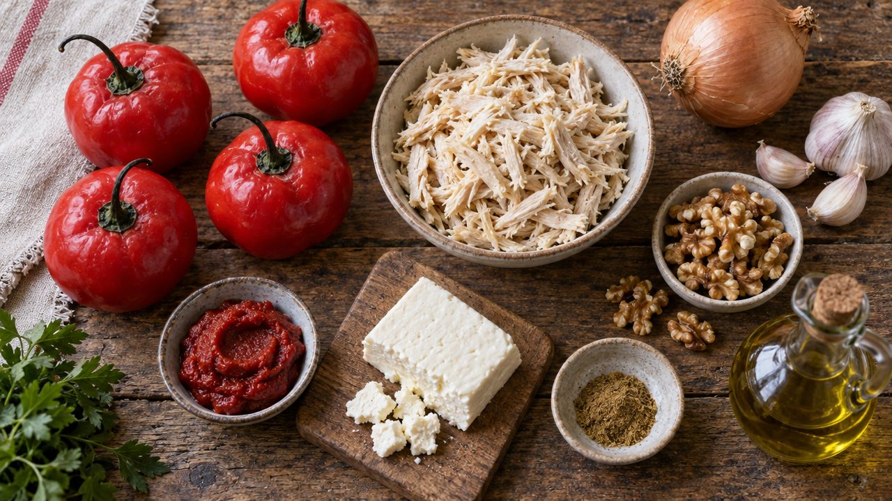 Ingredients for Rocoto Relleno de Pollo