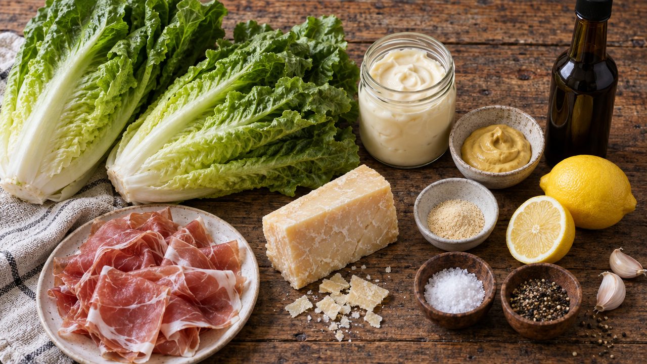 Ingredients for Keto Irish Pub Caesar Salad