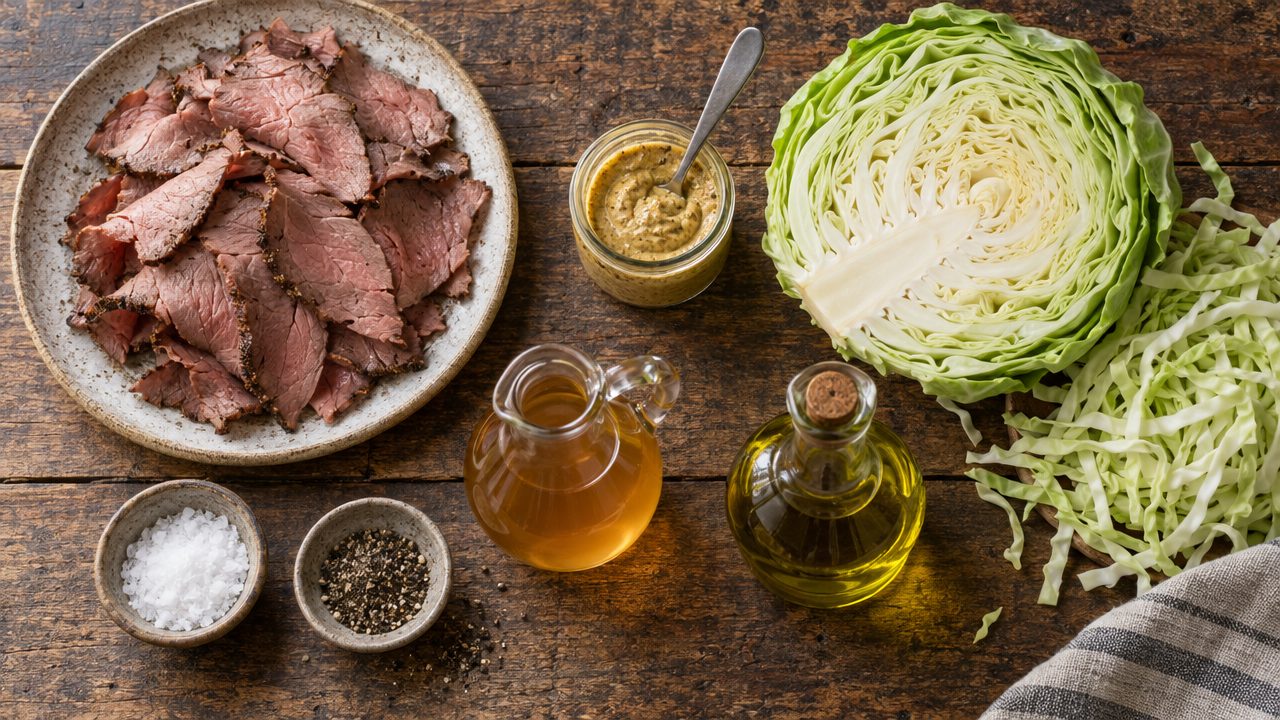 Ingredients for Irish Beef and Cabbage Slaw