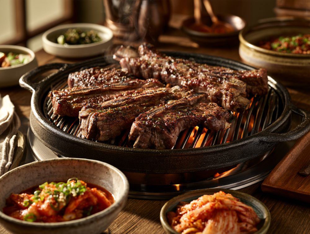 Korean Suwon Wang-galbi, plated and ready to serve