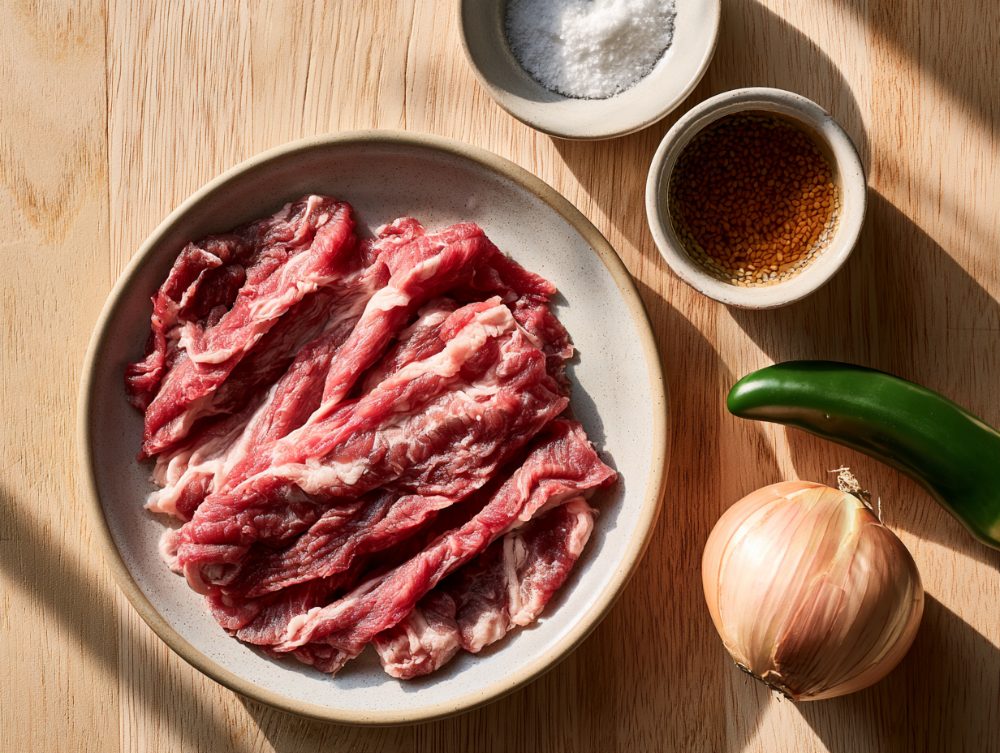 Ingredients for Korean Chadolbaegi