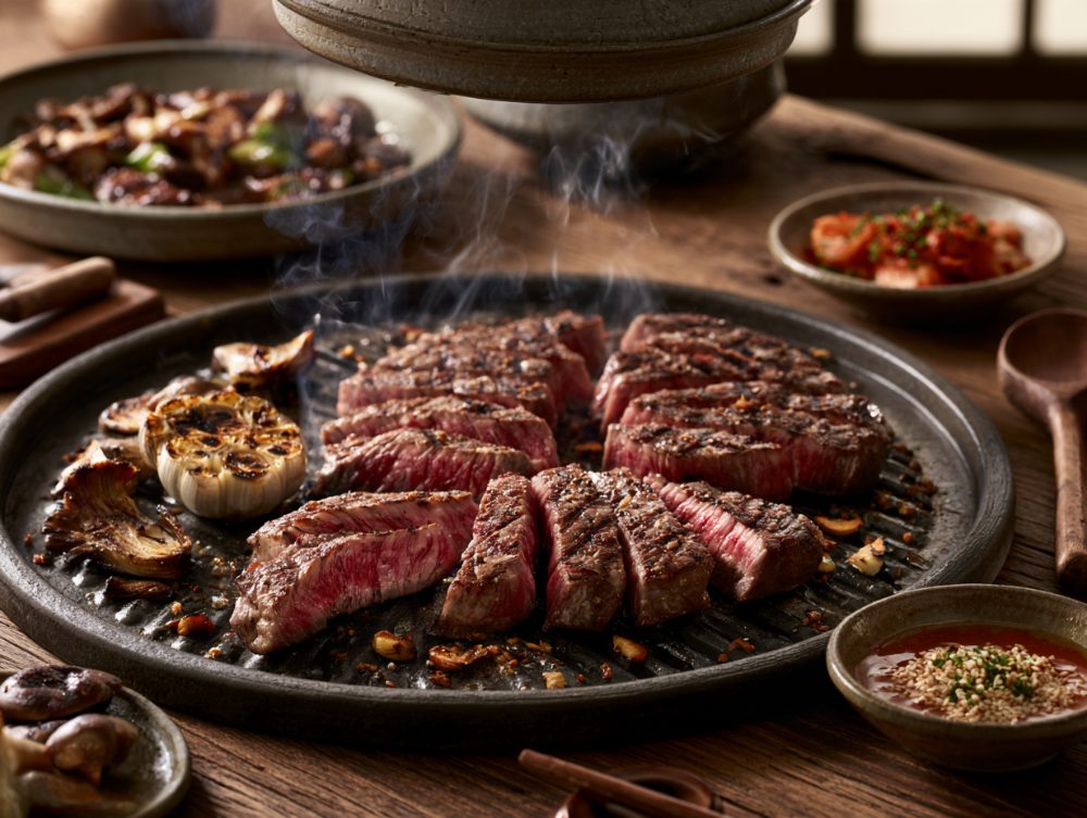 Korean Deungsim-gui, plated and ready to serve