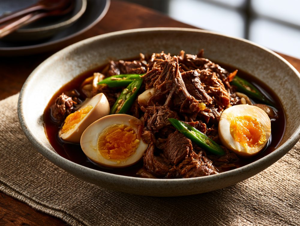 Korean Jangjorim, plated and ready to serve