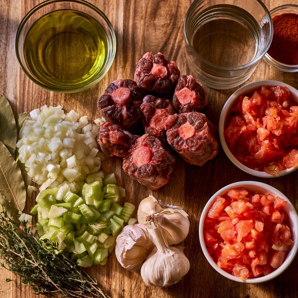Ingredients for Fall-Off-The-Bone Oxtail Stew