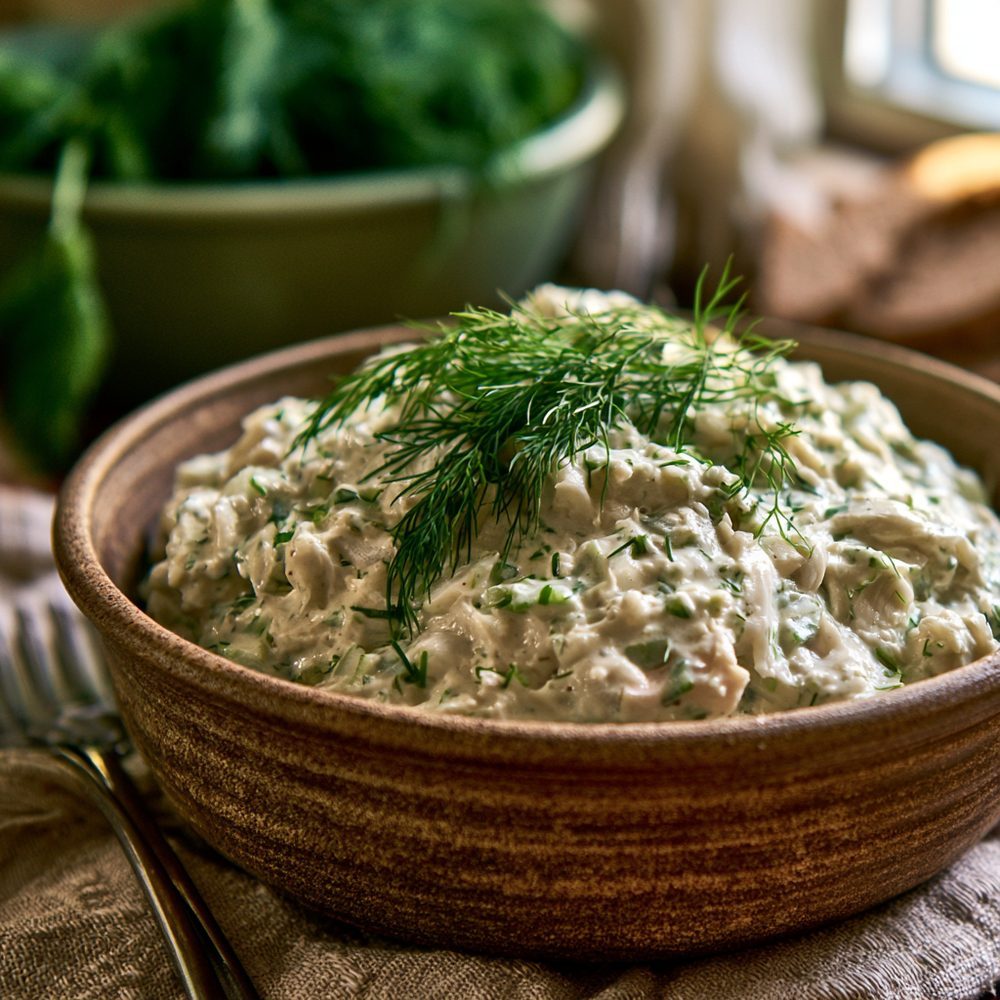 Whitefish Salad, Keto Style, plated and ready to serve