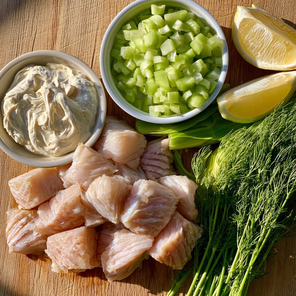 Ingredients for Whitefish Salad, Keto Style