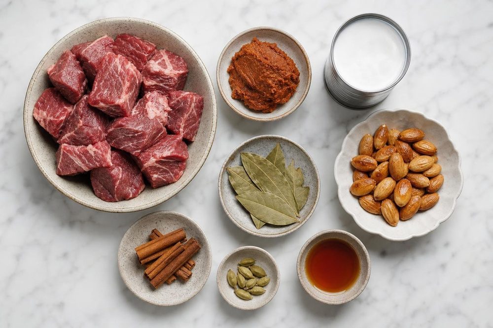 Ingredients for Massaman Neua Beef Stew