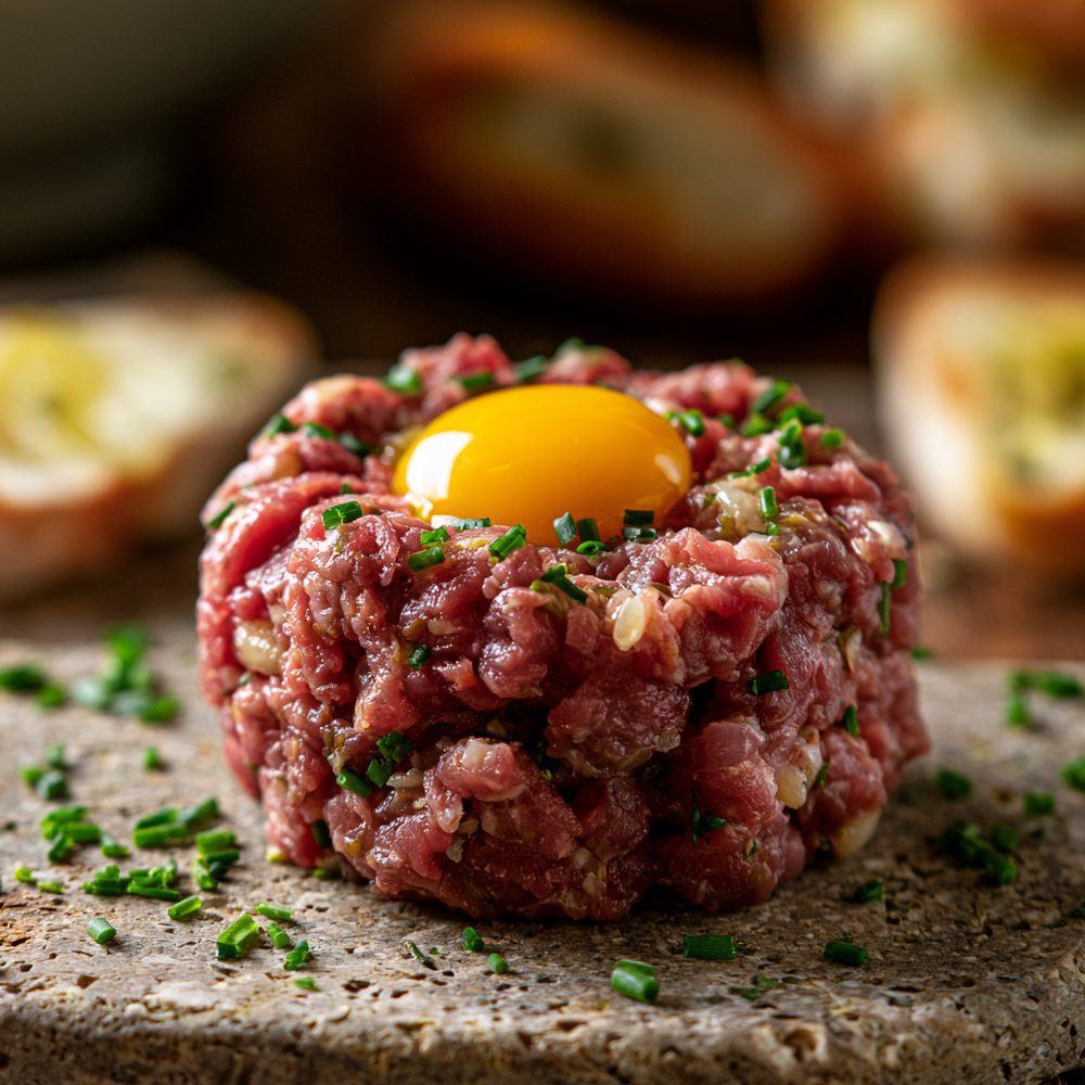 Polish Befsztyk Tatarski, Keto Adapted, plated and ready to serve