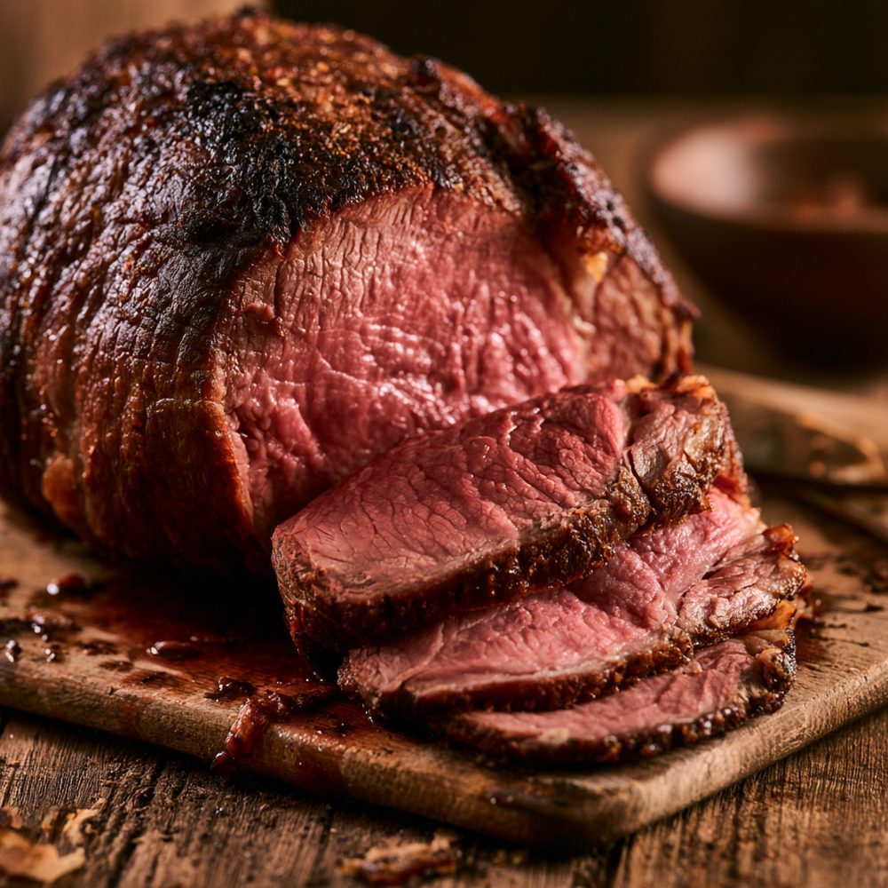 Polish Pieczeń Wołowa, Roast Beef, Farmhouse Style, plated and ready to serve