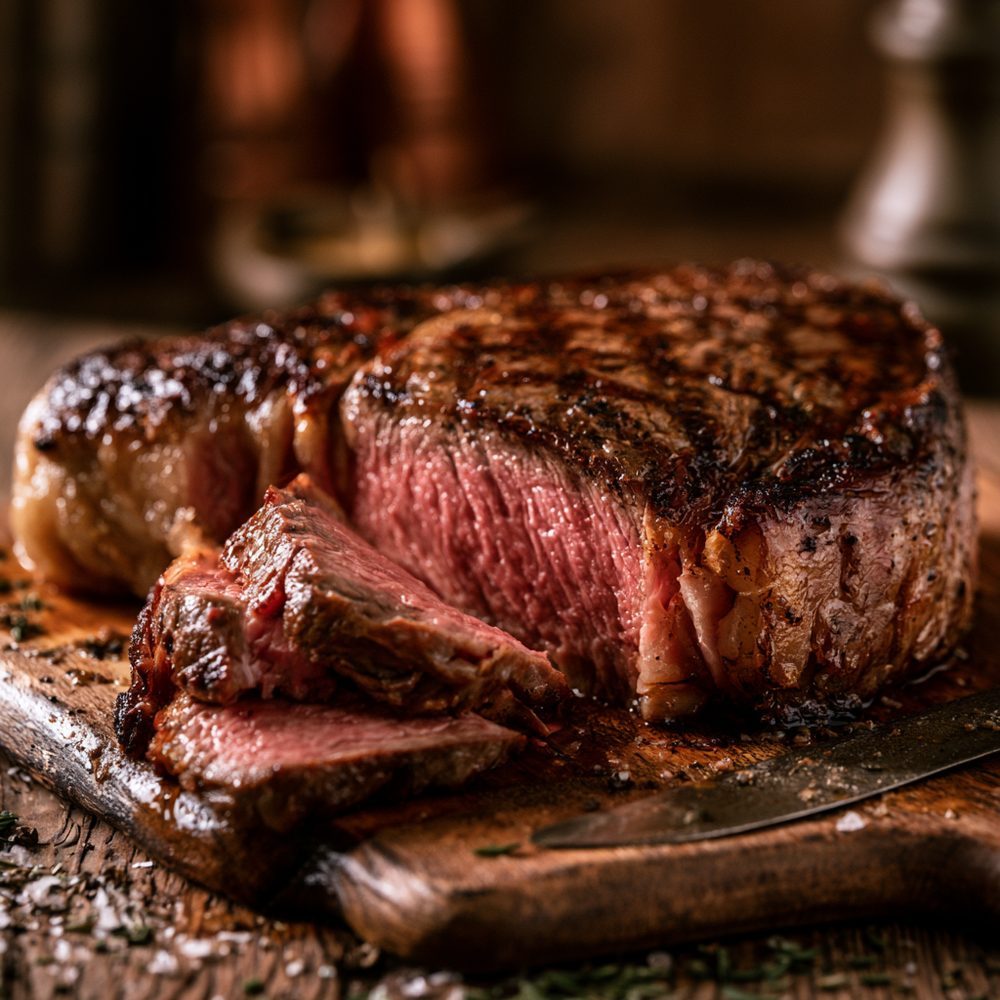 Polish Grillowany Antrykot, Grilled Ribeye, plated and ready to serve