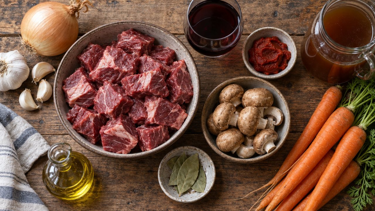 Ingredients for Estofado de Res