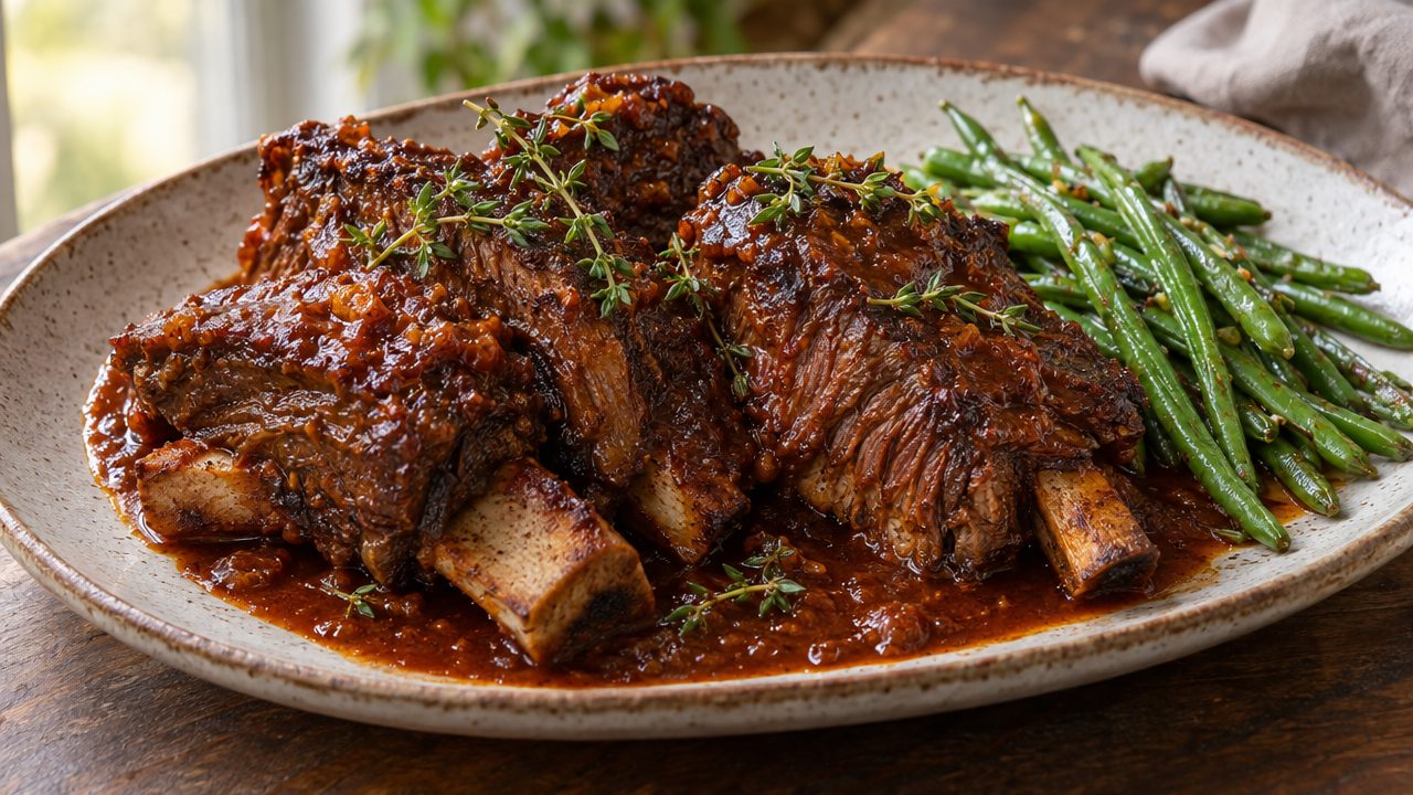 Asado de Tira, plated and ready to serve