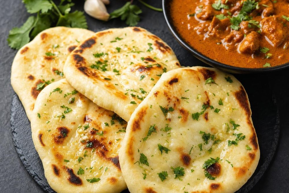 Coconut Flour Naan, plated and ready to serve