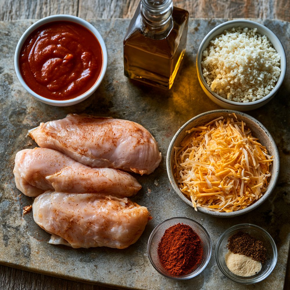 Ingredients for Instant Pot Chicken Enchilada Bowl