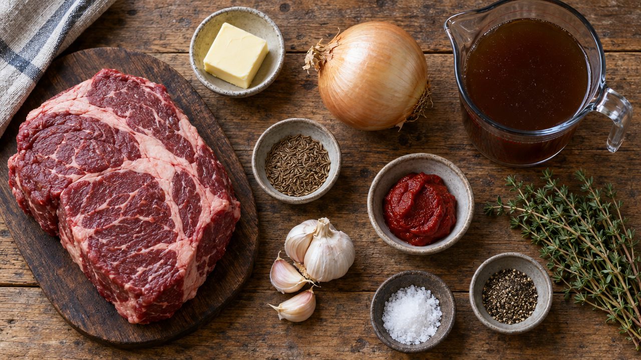 Ingredients for Keto Irish Braised Beef with Caraway