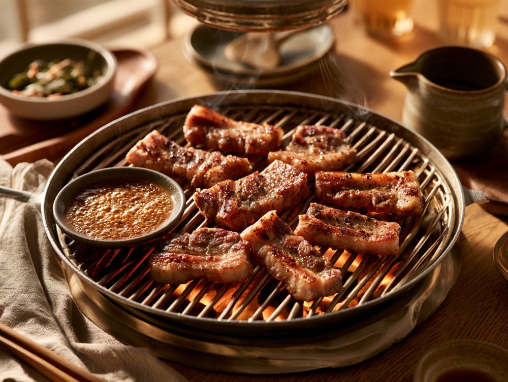 Korean Heukdwaeji-gui, plated and ready to serve