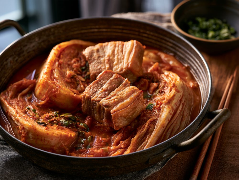 Korean Kimchi-jjim, plated and ready to serve