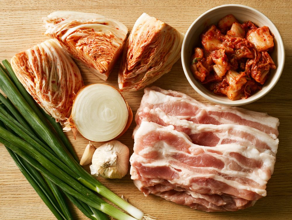 Ingredients for Korean Kimchi-jjim