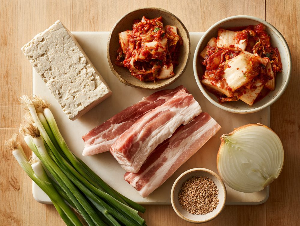 Ingredients for Korean Dubu Kimchi