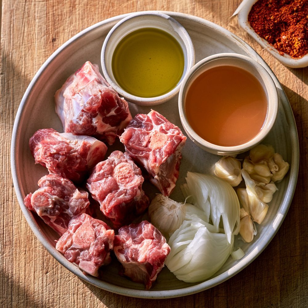 Ingredients for Braised Pork Neck Bones, Down-Home Style