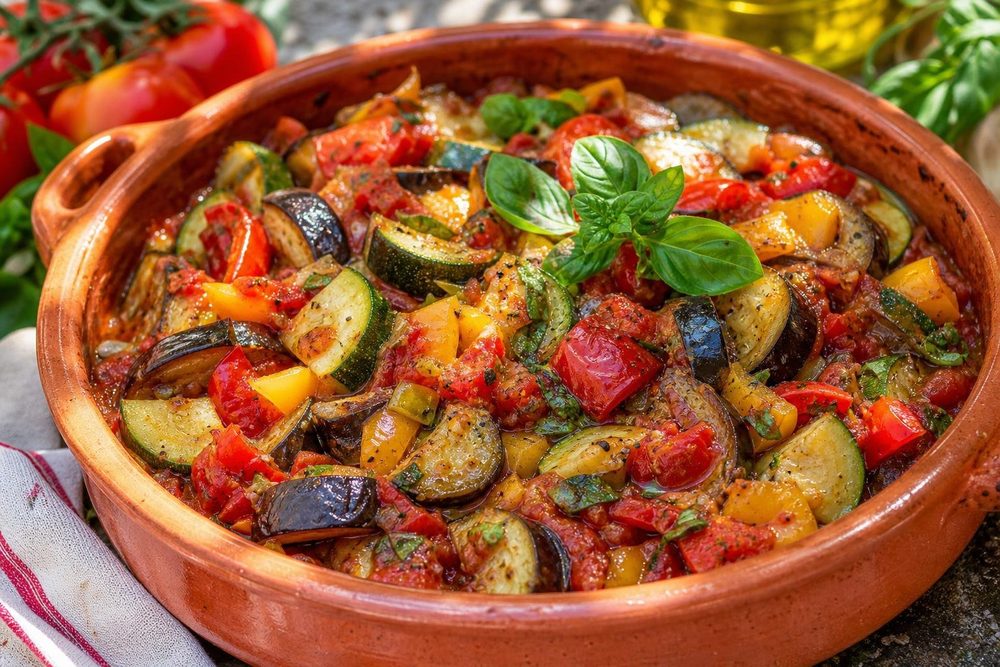 Ratatouille Provençale, plated and ready to serve