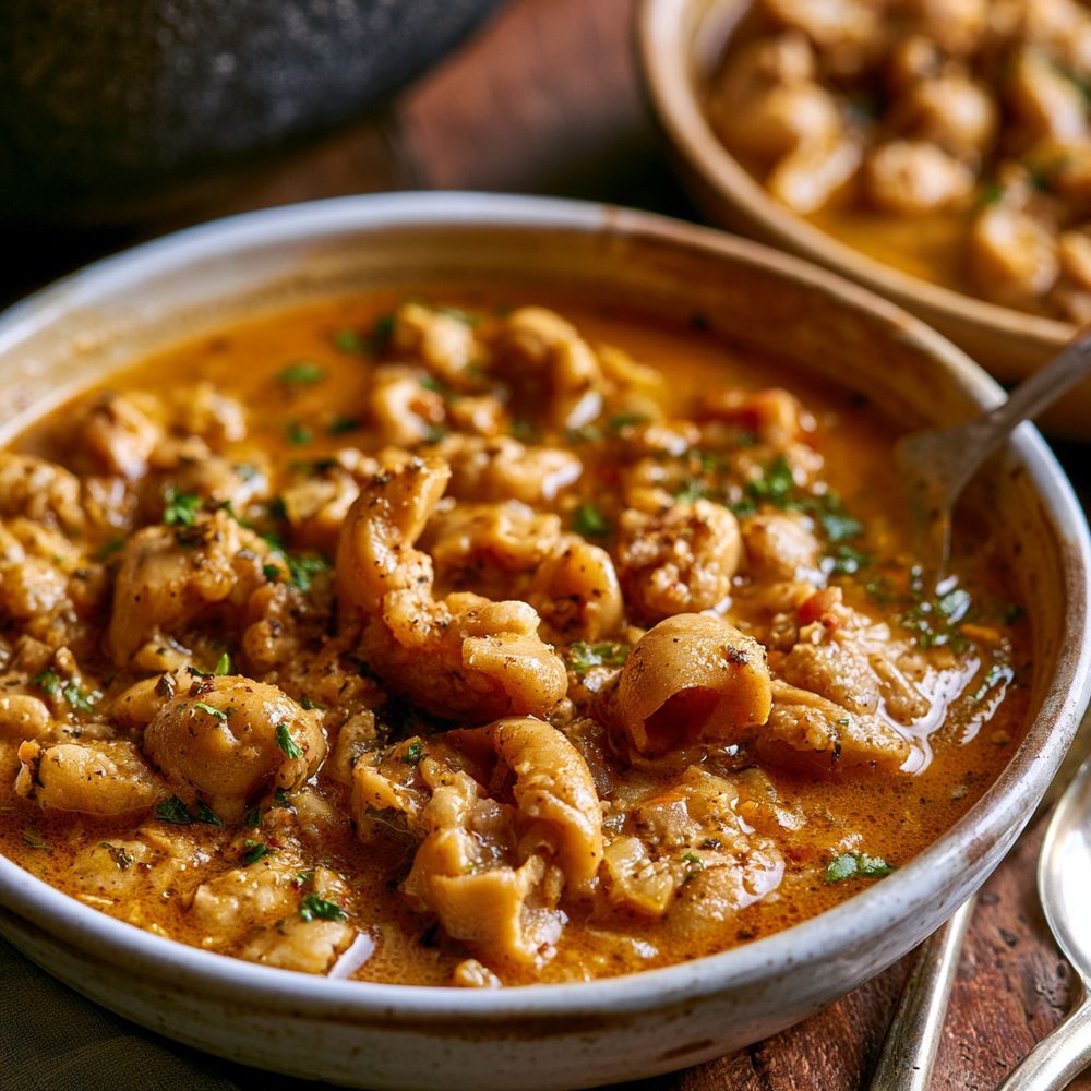 Chitlins, Traditional Style, plated and ready to serve