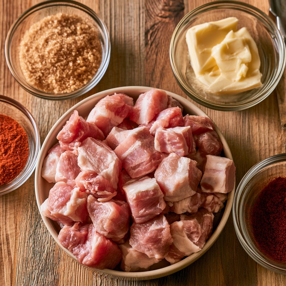 Ingredients for Candied Pork Belly Bites, Sugar-Free