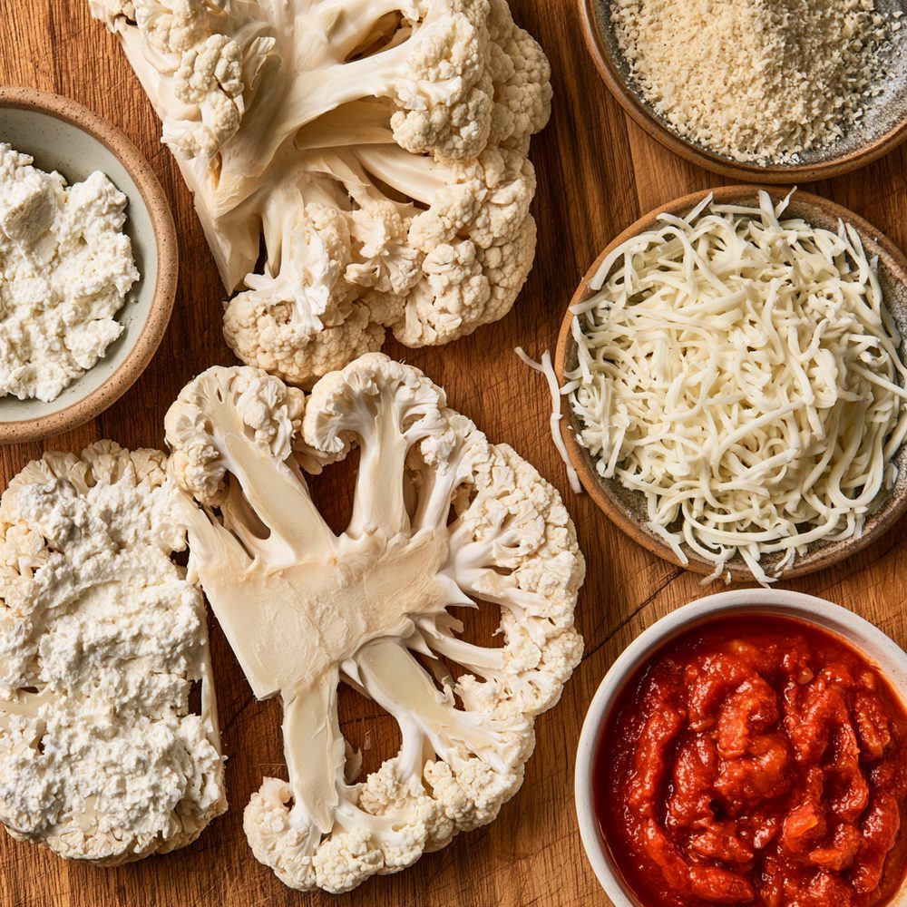Ingredients for Cheese-Stuffed Shells, Cauliflower Version