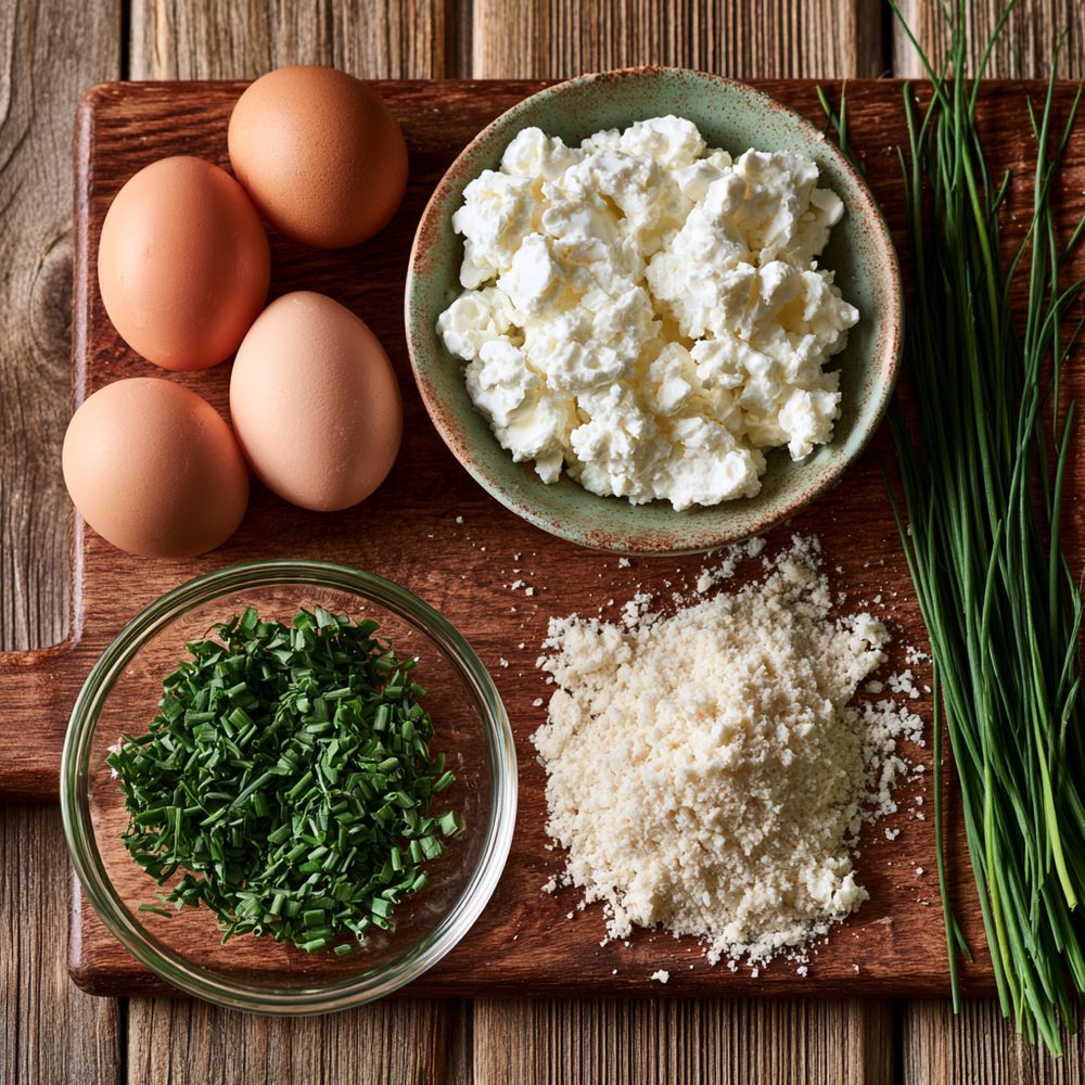 Ingredients for Cottage Cheese and Chive Pancakes