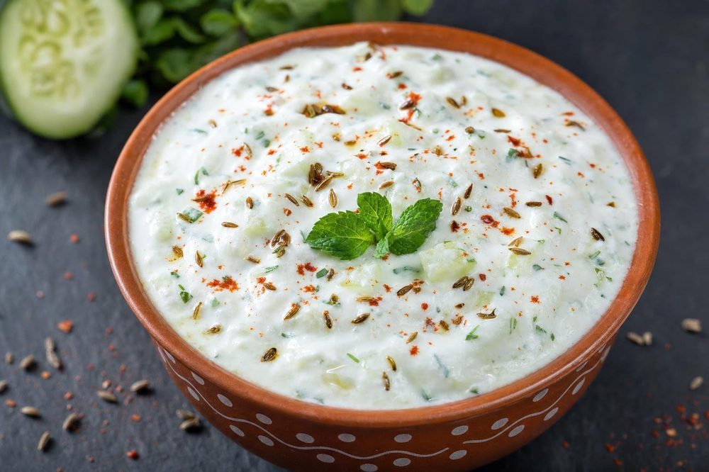 Keto Raita, plated and ready to serve