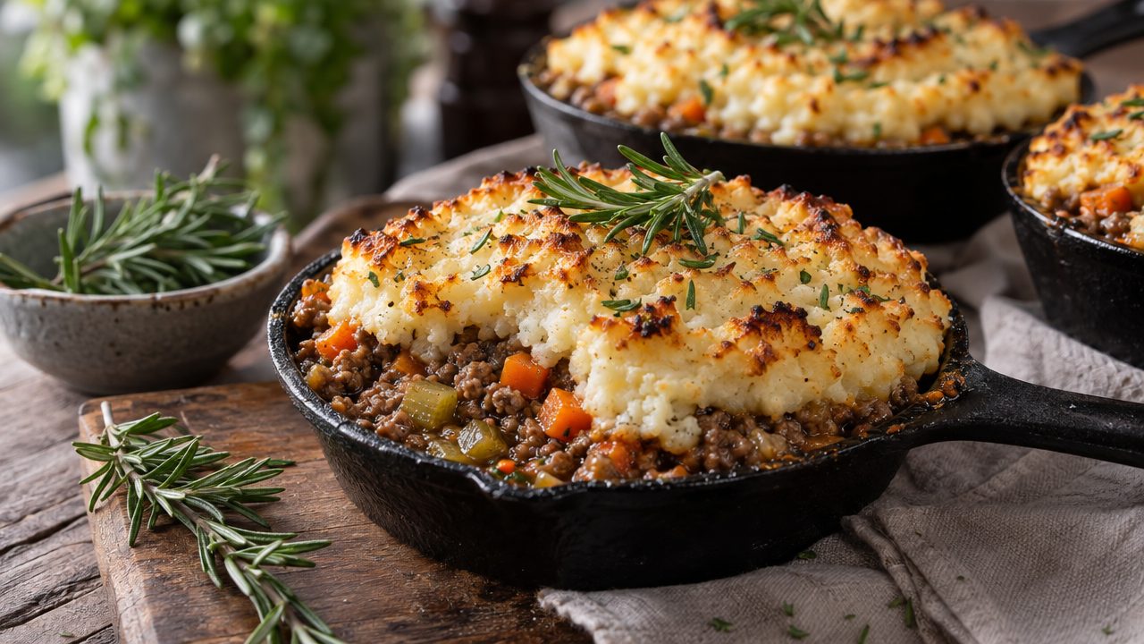 Keto Irish Shepherd's Pie, plated and ready to serve