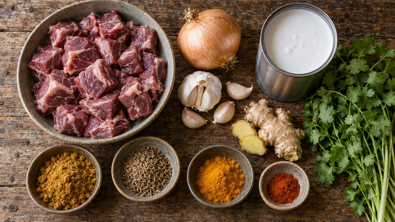 Ingredients for Keto Irish Lamb Curry