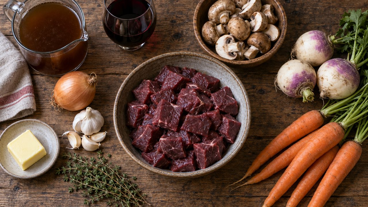 Ingredients for Keto Irish Venison Stew
