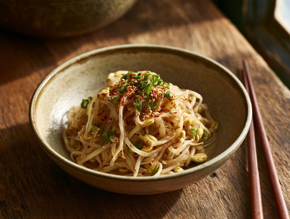 Korean Kongnamul-muchim, plated and ready to serve