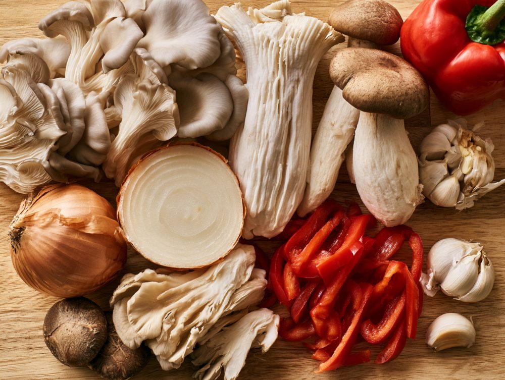 Ingredients for Korean Beoseot-bokkeum