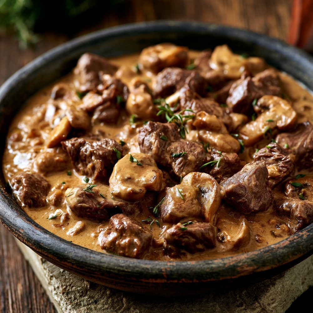 Polish Sarnina Ragout, plated and ready to serve