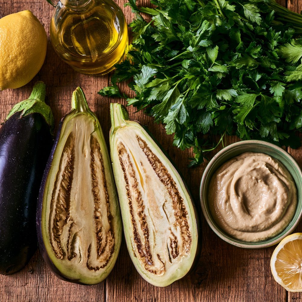 Ingredients for Israeli Roasted Eggplant