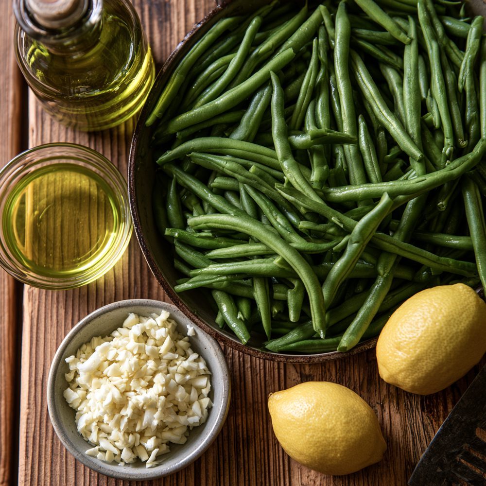 Ingredients for Garlic Roasted Green Beans