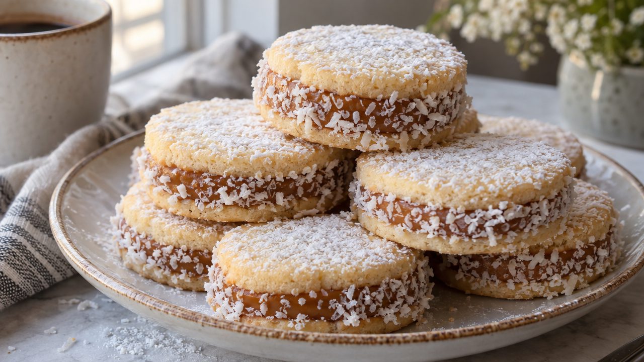 Alfajores de Maicena Keto, plated and ready to serve