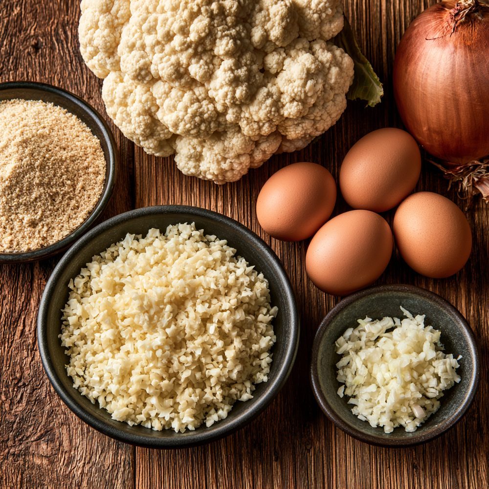 Ingredients for Crispy Cauliflower "Latkes"