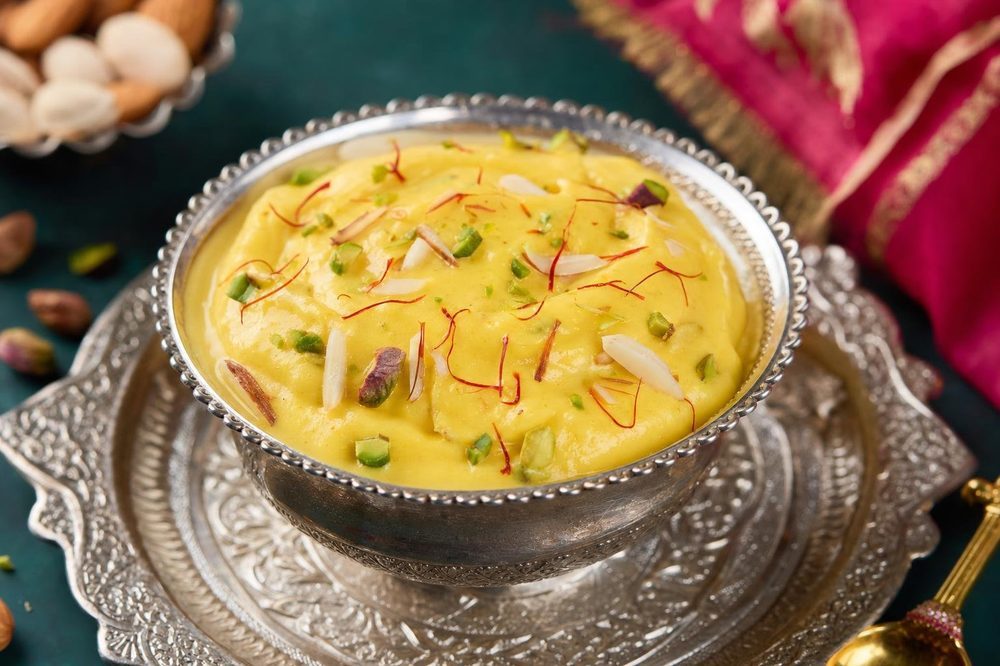 Shrikhand, plated and ready to serve