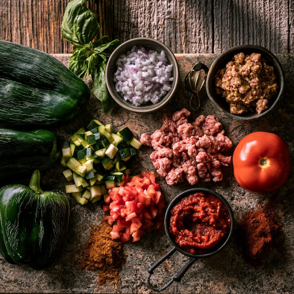 Ingredients for Chiles en Nogada Cups