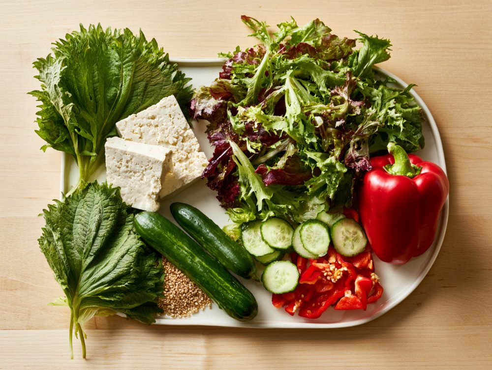 Ingredients for Korean Dubu Salad
