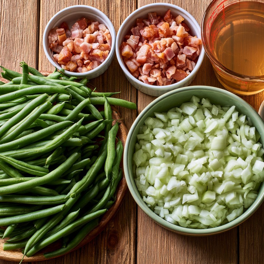 Ingredients for Slow-Simmered Southern Green Beans